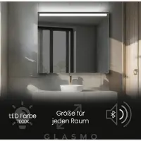 Artforma Spiegel mit Beleuchtung 180x60 cm Everly - Horizontal Rechteckiger Badezimmerspiegel mit LED Beleuchtung - Kaltweiß 7000K - LED Badspiegel Lichtspiegel mit Bluetooth-Lautsprecher