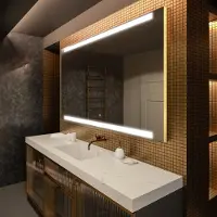 Artforma Badspiegel 150x70 cm - mit LED Beleuchtung - LED Farbe Kaltweiß 7000K - Individuell Nach Maß - Beleuchtet Wandspiegel Lichtspiegel Badezimmerspiegel | Lichtschalter: Touch Schalter |LED047