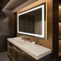 Artforma Badspiegel 190x100 cm - mit LED Beleuchtung - LED Farbe Kaltweiß 7000K - Individuell Nach Maß - Beleuchtet Wandspiegel Lichtspiegel Badezimmerspiegel | Lichtschalter: Touch Schalter |LED015