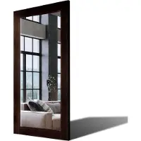 Artforma 90x190 Rechteckig Rustikale Wandspiegel mit Rahmen massivholz Eichenholz Vertikal | Individuell Spiegel Nach Maß | PLDR224 Oak Wenge Glatte Oberfläche