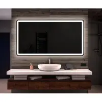 Artforma Badspiegel 170x80 cm - Horizontal mit LED Beleuchtung - LED Farbe Kaltweiß 7000K - L59 - Individuell Nach Maß - Beleuchtet Wandspiegel Lichtspiegel Badezimmerspiegel
