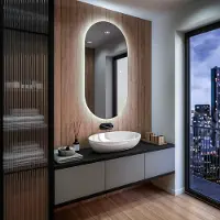 Artforma Badspiegel 70x140 cm - Vertikal mit LED Beleuchtung - LED Farbe Neutrallweiß 4500K - TST106 - Individuell Nach Maß - Beleuchtet Wandspiegel Lichtspiegel Badezimmerspiegel