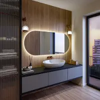 Artforma Badspiegel 150x80 cm - Horizontal mit LED Beleuchtung - LED Farbe Neutrallweiß 4500K - TST107 - Touch Schalter - Individuell Nach Maß - Beleuchtet Wandspiegel Lichtspiegel Badezimmerspiegel