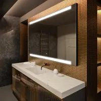 Artforma Badspiegel 70x60 cm - mit LED Beleuchtung - LED Farbe Kaltweiß 7000K - Individuell Nach Maß - Beleuchtet Wandspiegel Lichtspiegel Badezimmerspiegel | Lichtschalter: Touch Schalter |LED047
