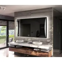 Artforma Batteriebetriebener LED Spiegel 50x60 cm - Badspiegel mit LED Beleuchtung - LED Farbe Kaltweiß 7000K - Individuell Nach Maß - Beleuchtet Wandspiegel Lichtspiegel Badezimmerspiegel LEDBP135