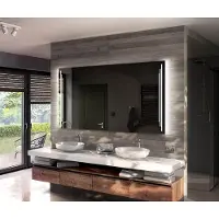 Artforma Batteriebetriebener LED Spiegel 150x50 cm - Badspiegel mit LED Beleuchtung - LED Farbe Kaltweiß 7000K - Individuell Nach Maß - Beleuchtet Wandspiegel Lichtspiegel Badezimmerspiegel LEDBP027