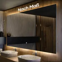 Artforma Badspiegel 160x50 cm - Horizontal mit LED Beleuchtung - LED Farbe Neutrallweiß 4500K - T102 - Touch Schalter - Individuell Nach Maß - Beleuchtet Wandspiegel Lichtspiegel Badezimmerspiegel