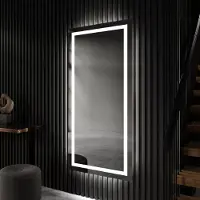 Artforma Badspiegel 100x120 cm - mit LED Beleuchtung - LED Farbe Kaltweiß 7000K - Individuell Nach Maß - Beleuchtet Wandspiegel Lichtspiegel Badezimmerspiegel | PIO015