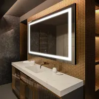Artforma Badspiegel 200x80 cm - mit LED Beleuchtung - LED Farbe Kaltweiß 7000K - Individuell Nach Maß - Beleuchtet Wandspiegel Lichtspiegel Badezimmerspiegel | Lichtschalter: Touch Schalter |LED015