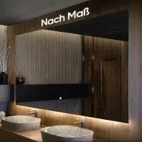 Artforma Badspiegel 140x50 cm - Horizontal mit LED Beleuchtung - LED Farbe Neutrallweiß 4500K - T104 - Individuell Nach Maß - Beleuchtet Wandspiegel Lichtspiegel Badezimmerspiegel