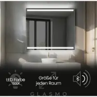 Artforma Wandspiegel mit Beleuchtung 170x80 cm Lucy - Horizontal Rechteckiger Badspiegel mit LED Beleuchtung - Kaltweiß 7000K - Badezimmerspiegel Lichtspiegel mit Bluetooth-Lautsprecher