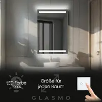 Artforma Spiegel mit Beleuchtung 100x170 cm Tessa - Vertikal Rechteckiger Badezimmerspiegel mit LED Beleuchtung - Kaltweiß 7000K - LED Badspiegel Lichtspiegel