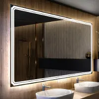 Artforma Badspiegel 180x60 cm - mit LED Beleuchtung - LED Farbe Kaltweiß 7000K - Individuell Nach Maß - Beleuchtet Wandspiegel Lichtspiegel Badezimmerspiegel | Lichtschalter: Touch Schalter |LED136