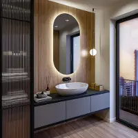 Artforma Badspiegel 80x180 cm - Vertikal mit LED Beleuchtung - LED Farbe Neutrallweiß 4500K - TST106 - Touch Schalter - Individuell Nach Maß - Beleuchtet Wandspiegel Lichtspiegel Badezimmerspiegel