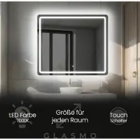 Artforma Wandspiegel mit Beleuchtung 140x60 cm Siena - Horizontal Abgerundet Badspiegel mit LED Beleuchtung - Kaltweiß 7000K - Badezimmerspiegel Lichtspiegel mit Touch Schalter