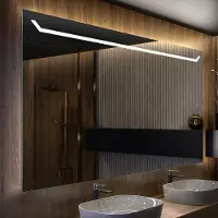 Artforma Badspiegel 90x50 cm - mit LED Beleuchtung - LED Farbe Kaltweiß 7000K - Individuell Nach Maß - Beleuchtet Wandspiegel Lichtspiegel Badezimmerspiegel | Lichtschalter: Touch Schalter |LED128