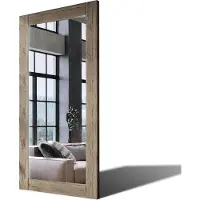Artforma 90x170 Rechteckig Rustikale Wandspiegel mit Rahmen massivholz Eichenholz Vertikal | Individuell Spiegel Nach Maß | PLDR224 Oak Raw Gealterte Oberfläche