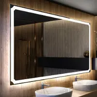 Artforma Badspiegel 190x100 cm - mit LED Beleuchtung - LED Farbe Kaltweiß 7000K - Individuell Nach Maß - Beleuchtet Wandspiegel Lichtspiegel Badezimmerspiegel | Lichtschalter: Touch Schalter |LED138