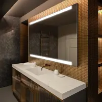 Artforma Badspiegel 80x50 cm - mit LED Beleuchtung - LED Farbe Kaltweiß 7000K - Individuell Nach Maß - Beleuchtet Wandspiegel Lichtspiegel Badezimmerspiegel | Lichtschalter: Touch Schalter |LED047