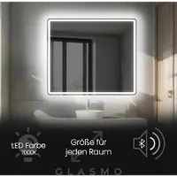 Artforma Badspiegel mit LED Beleuchtung 200x100 cm Naomi - Horizontal Abgerundet Spiegel mit Beleuchtung - Kaltweiß 7000K - Badezimmerspiegel Lichtspiegel mit Bluetooth-Lautsprecher