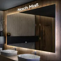 Artforma Badspiegel 180x50 cm - Horizontal mit LED Beleuchtung - LED Farbe Kaltweiß 7000K - T100 - Individuell Nach Maß - Beleuchtet Wandspiegel Lichtspiegel Badezimmerspiegel
