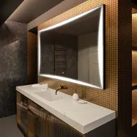 Artforma Badspiegel 50x80 cm - mit LED Beleuchtung - LED Farbe Kaltweiß 7000K - Individuell Nach Maß - Beleuchtet Wandspiegel Lichtspiegel Badezimmerspiegel | Lichtschalter: Touch Schalter |LED077