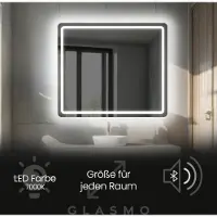 Artforma Wandspiegel mit Beleuchtung 60x80 cm Siena - Vertikal Abgerundet Badspiegel mit LED Beleuchtung - Kaltweiß 7000K - Badezimmerspiegel Lichtspiegel mit Bluetooth-Lautsprecher