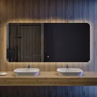 Artforma Badspiegel 90x80 cm - Horizontal mit LED Beleuchtung - LED Farbe Neutrallweiß 4500K - TZA105 - Touch Schalter - Individuell Nach Maß - Beleuchtet Wandspiegel Lichtspiegel Badezimmerspiegel
