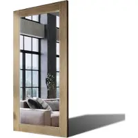 Artforma 100x170 Rechteckig Rustikale Wandspiegel mit Rahmen massivholz Eichenholz Vertikal | Individuell Spiegel Nach Maß | PLDR224 Oak Classic Glatte Oberfläche
