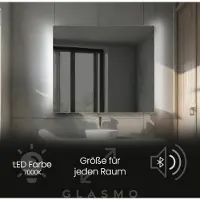 Artforma Badspiegel mit LED Beleuchtung 110x70 cm Alana - Horizontal Rechteckiger Spiegel mit Beleuchtung - Kaltweiß 7000K - Badezimmerspiegel Lichtspiegel mit Bluetooth-Lautsprecher