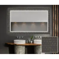 Artforma Dekorativer Spiegel mit LED-Beleuchtung 70x90 cm - mit LED Beleuchtung - LED Farbe Kaltweiß 7000K - Individuell Nach Maß - Beleuchtet Wandspiegel Lichtspiegel Badezimmerspiegel |LUV001