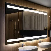 Artforma Badspiegel 70x80 cm - mit LED Beleuchtung - LED Farbe Kaltweiß 7000K - Individuell Nach Maß - Beleuchtet Wandspiegel Lichtspiegel Badezimmerspiegel | Lichtschalter: Touch Schalter |LED009