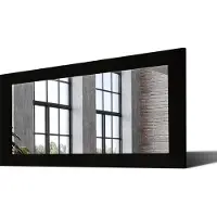 Artforma 130x70 Rechteckig Rustikale Wandspiegel mit Rahmen massivholz Eichenholz Horizontal | Individuell Spiegel Nach Maß | LDR224 Oak Black Glatte Oberfläche