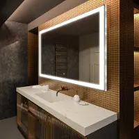 Artforma Badspiegel 50x70 cm - mit LED Beleuchtung - LED Farbe Kaltweiß 7000K - Individuell Nach Maß - Beleuchtet Wandspiegel Lichtspiegel Badezimmerspiegel | Lichtschalter: Touch Schalter |LED001
