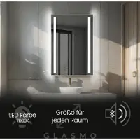 Artforma Badspiegel mit Beleuchtung 60x150 cm Lydia - Vertikal Rechteckiger Spiegel mit LED Beleuchtung - Kaltweiß 7000K - Badezimmerspiegel Lichtspiegel mit Bluetooth-Lautsprecher