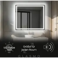 Artforma Spiegel mit Beleuchtung 130x100 cm Bella - Horizontal Rechteckiger Badezimmerspiegel mit LED Beleuchtung - Kaltweiß 7000K - LED Badspiegel Lichtspiegel mit Bluetooth-Lautsprecher