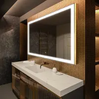 Artforma Badspiegel 150x50 cm - mit LED Beleuchtung - LED Farbe Kaltweiß 7000K - Individuell Nach Maß - Beleuchtet Wandspiegel Lichtspiegel Badezimmerspiegel | Lichtschalter: Touch Schalter |LED001