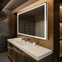 Artforma Badspiegel 120x60 cm - mit LED Beleuchtung - LED Farbe Kaltweiß 7000K - Individuell Nach Maß - Beleuchtet Wandspiegel Lichtspiegel Badezimmerspiegel | Lichtschalter: Touch Schalter |LED049