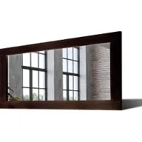 Artforma 140x70 Rechteckig Rustikale Wandspiegel mit Rahmen massivholz Eichenholz Horizontal | Individuell Spiegel Nach Maß | LDR224 Oak Wenge Glatte Oberfläche