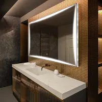Artforma Badspiegel 70x70 cm - mit LED Beleuchtung - LED Farbe Kaltweiß 7000K - Individuell Nach Maß - Beleuchtet Wandspiegel Lichtspiegel Badezimmerspiegel | Lichtschalter: Touch Schalter |LED077