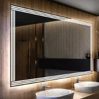 Artforma Badspiegel 70x70 cm - mit LED Beleuchtung - LED Farbe Kaltweiß 7000K - Individuell Nach Maß - Beleuchtet Wandspiegel Lichtspiegel Badezimmerspiegel | Lichtschalter: Touch Schalter |LED132