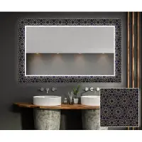Artforma Dekorativer Spiegel mit LED-Beleuchtung 70x90 cm - mit LED Beleuchtung - LED Farbe Kaltweiß 7000K - Individuell Nach Maß - Beleuchtet Wandspiegel Lichtspiegel Badezimmerspiegel |LUV001