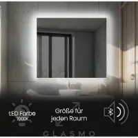 Artforma Spiegel mit Beleuchtung 60x100 cm Ellie - Vertikal Rechteckiger Badezimmerspiegel mit LED Beleuchtung - Kaltweiß 7000K - LED Badspiegel Lichtspiegel mit Bluetooth-Lautsprecher