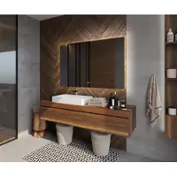 Artforma Badspiegel 80x80 cm - Vertikal mit LED Beleuchtung - LED Farbe Neutrallweiß 4500K - T100 - Individuell Nach Maß - Beleuchtet Wandspiegel Lichtspiegel Badezimmerspiegel