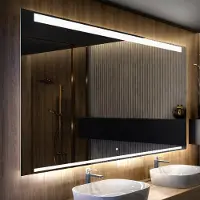 Artforma Badspiegel 160x70 cm - mit LED Beleuchtung - LED Farbe Kaltweiß 7000K - Individuell Nach Maß - Beleuchtet Wandspiegel Lichtspiegel Badezimmerspiegel | Lichtschalter: Touch Schalter |LED130