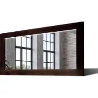 Artforma 140x70 Rechteckig Rustikal Wandspiegel mit Rahmen massivholz Eichenholz mit Beleuchtung Horizontal | Individuell Spiegel Nach Maß | LDR225 Oak Wenge Glatte Oberfläche