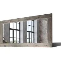Artforma 170x70 Rechteckig Rustikale Wandspiegel mit Rahmen massivholz Eichenholz Horizontal | Individuell Spiegel Nach Maß | LDR224 Oak Ashen Gealterte Oberfläche