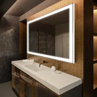 Artforma Badspiegel 160x100 cm - mit LED Beleuchtung - LED Farbe Kaltweiß 7000K - Individuell Nach Maß - Beleuchtet Wandspiegel Lichtspiegel Badezimmerspiegel | Lichtschalter: Touch Schalter |LED001
