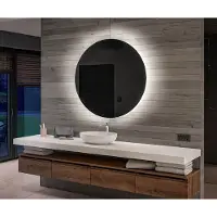 Artforma Batteriebetriebener LED Runde Spiegel 90x90 cm - Badspiegel mit LED Beleuchtung - LED Farbe Kaltweiß 7000K - Individuell Nach Maß - Beleuchtet Wandspiegel Lichtspiegel Badezimmerspiegel OKRBP082