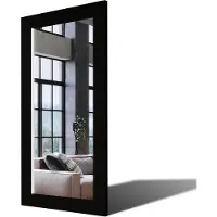 Artforma 70x180 Rechteckig Rustikal Wandspiegel mit Rahmen massivholz Eichenholz mit Beleuchtung Vertikal | Individuell Spiegel Nach Maß | PLDR225 Oak Black Glatte Oberfläche